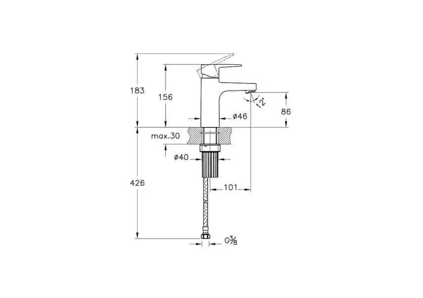 Artema Flow Square Lavabo Bataryası Krom A43044 - 2