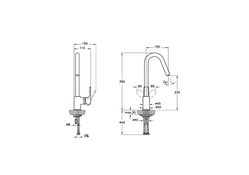 Artema Root Round Eviye Bataryası Krom A42742 - 3