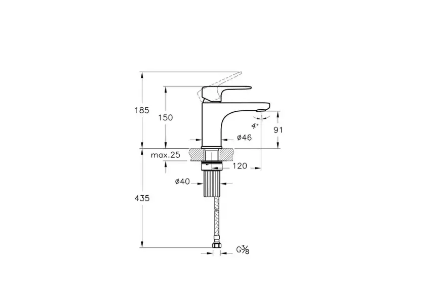 Artema Root Round Lavabo Bataryası Krom A42705 - 3