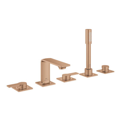 Grohe Allure 5 Delikli Küvet Bataryası, Fırçalı Bakır 25221DL1 - 1
