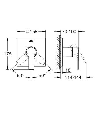Grohe Allure Ankastre Duş Bataryası (Sıva Üstü Grubu) Krom 19317001 - 4