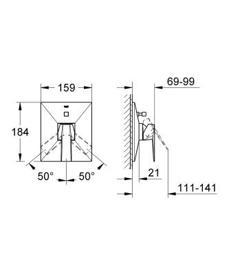 Grohe Allure Brilliant Ankastre Banyo ve Duş Bataryası Krom 19785000 - 2