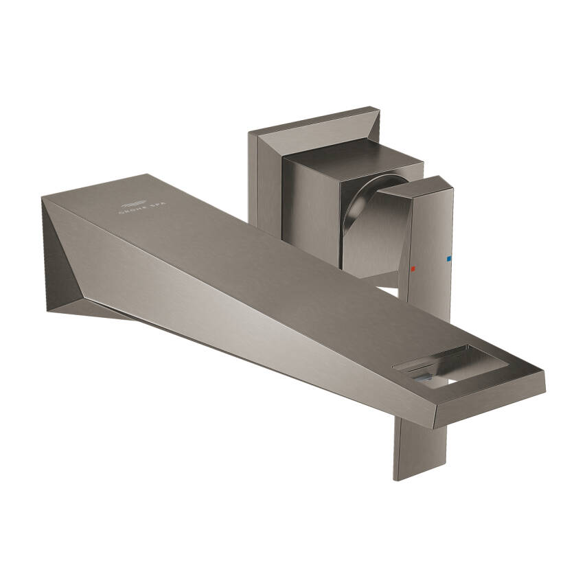 Grohe Allure Brilliant Duvardan Ankastre (L-Boy) Lavabo Bataryası (Sıva Üstü Grubu), Fırçalı Sert Grafit 29403AL0 - 1