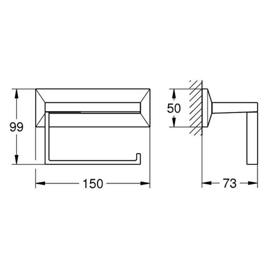 Grohe Allure Brilliant Kapaksız Tuvalet Kağıtlığı Krom 40898000 - 2