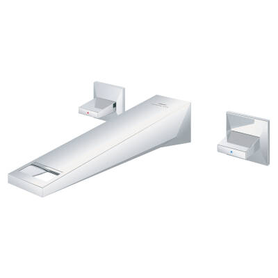 Grohe Allure Brilliant L-Boy, 3 Delikli Ankastre Lavabo Bataryası (Sıva Üstü Grubu) Krom 20629000 - 2