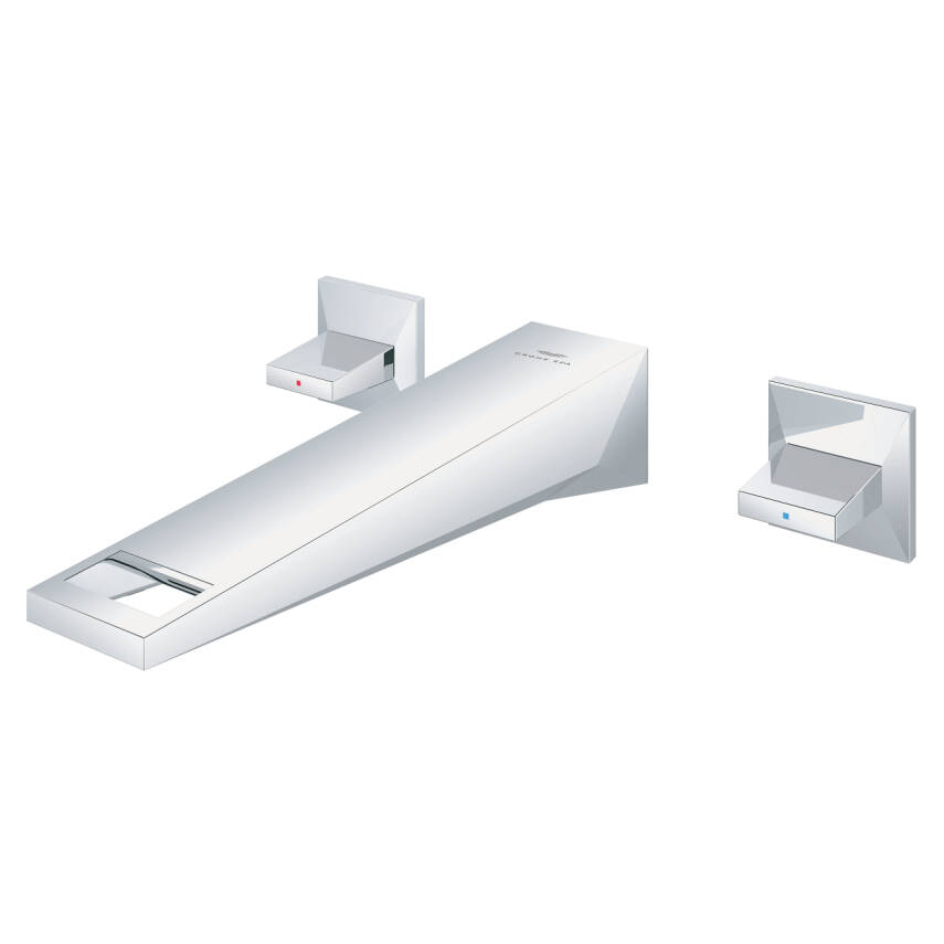 Grohe Allure Brilliant L-Boy, 3 Delikli Ankastre Lavabo Bataryası (Sıva Üstü Grubu) Krom 20629000 - 2