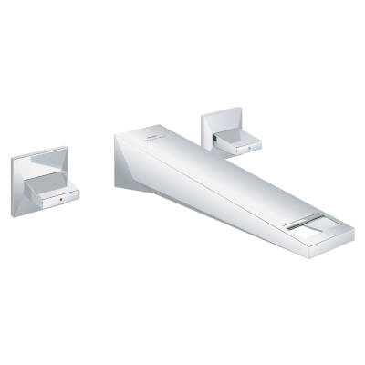 Grohe Allure Brilliant L-Boy, 3 Delikli Ankastre Lavabo Bataryası (Sıva Üstü Grubu) Krom 20629000 - 1