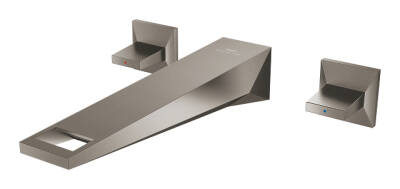 Grohe Allure Brilliant L-Boy, 3 Delikli Duvardan Ankastre Lavabo Bataryası (Sıva Üstü Grubu), Fırçalı Sert Grafit 20629AL0 - 2