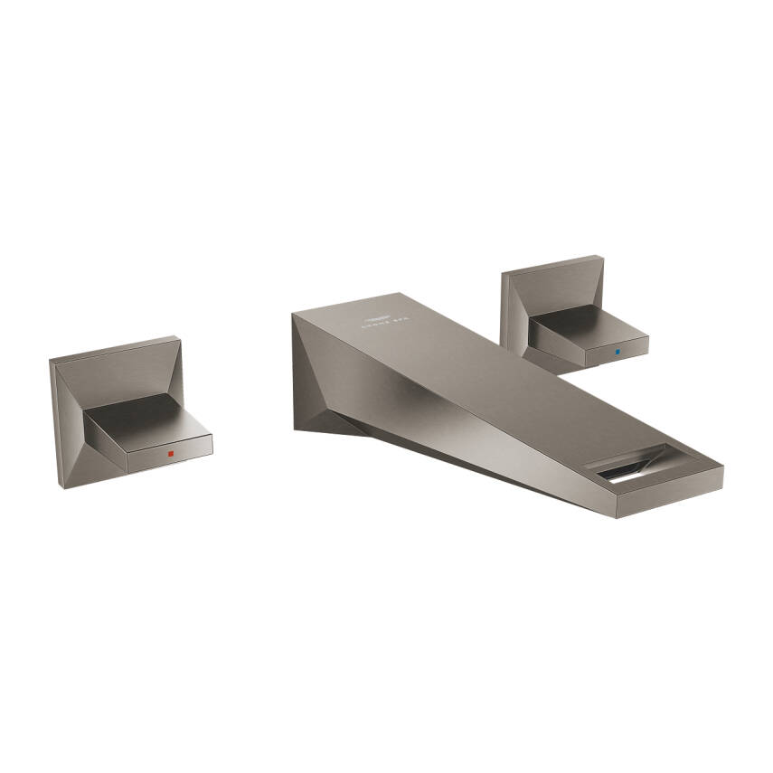 Grohe Allure Brilliant M-Boy, 3 Delikli Duvardan Ankastre Lavabo Bataryası (Sıva Üstü Grubu), Fırçalı Sert Grafit 20628AL0 - 1