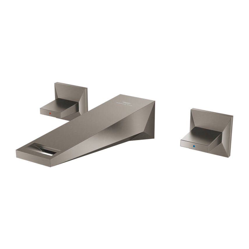 Grohe Allure Brilliant M-Boy, 3 Delikli Duvardan Ankastre Lavabo Bataryası (Sıva Üstü Grubu), Fırçalı Sert Grafit 20628AL0 - 2