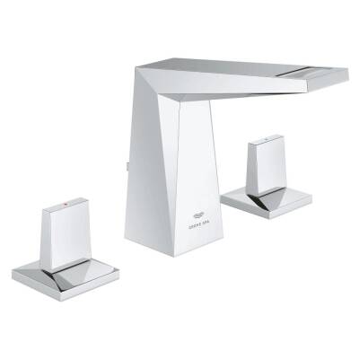 Grohe Allure Brilliant M-Boy, 3 Delikli Lavabodan Ankastre Lavabo Bataryası, Sifon Kumandalı Krom 20626000 - 1