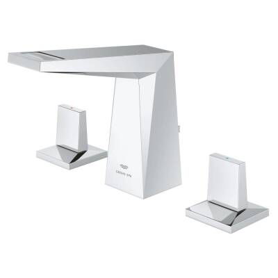 Grohe Allure Brilliant M-Boy, 3 Delikli Lavabodan Ankastre Lavabo Bataryası, Sifon Kumandalı Krom 20626000 - 2