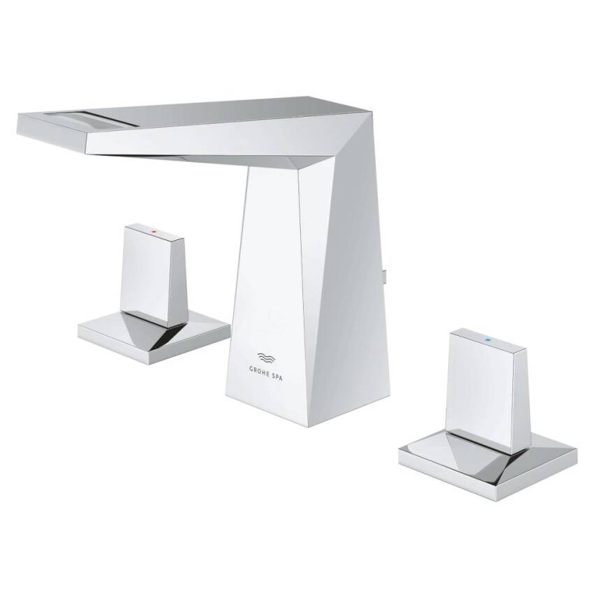 Grohe Allure Brilliant M-Boy, 3 Delikli Lavabodan Ankastre Lavabo Bataryası, Sifon Kumandalı Krom 20626000 - 2