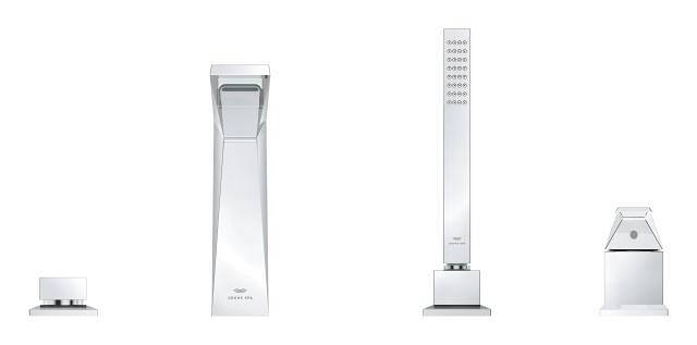 Grohe Allure Brilliant Private Collection 4 Delikli Küvet Bataryası (Sıva Üstü Grubu) Krom 29523000 - 2