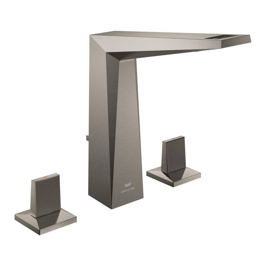 Grohe Allure Brilliant Private Collection L-Boy, 3 Delikli Lavabodan Ankastre Lavabo Bataryası, Sifon Kumandalı, Fırçalı Sert Grafit 20667AL0 - 1
