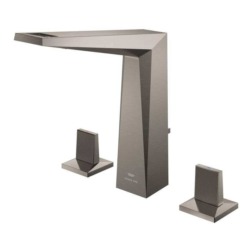 Grohe Allure Brilliant Private Collection L-Boy, 3 Delikli Lavabodan Ankastre Lavabo Bataryası, Sifon Kumandalı, Fırçalı Sert Grafit 20667AL0 - 3