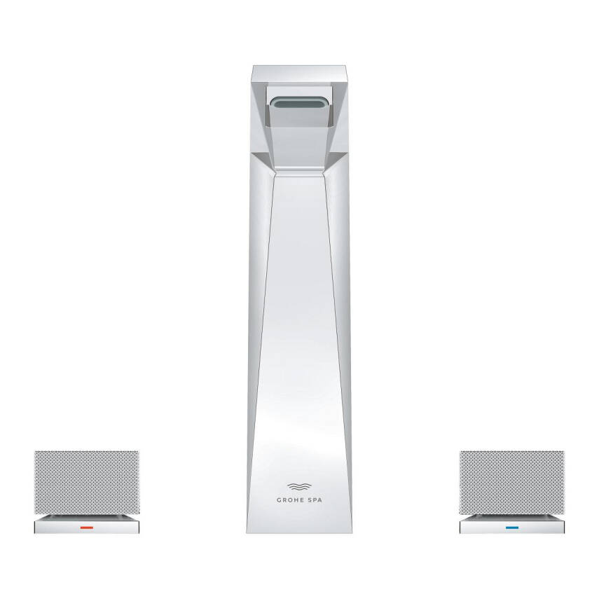 Grohe Allure Brilliant Private Collection L-Boy, 3 Delikli Lavabodan Ankastre Lavabo Bataryası, Sifon Kumandalı Krom 20670000 - 2