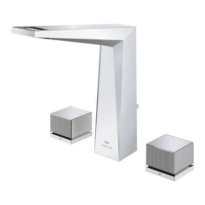 Grohe Allure Brilliant Private Collection L-Boy, 3 Delikli Lavabodan Ankastre Lavabo Bataryası, Sifon Kumandalı Krom 20670000 - 3