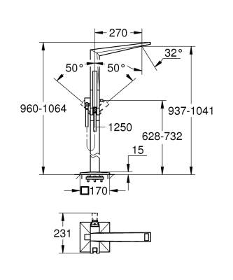 Grohe Allure Brilliant Yerden Küvet Bataryası, Fırçalı Sert Grafit 24348AL0 - 5