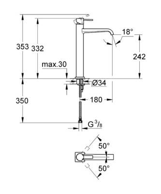 Grohe Allure Çanak Lavabo Bataryası Krom 23403000 - 2