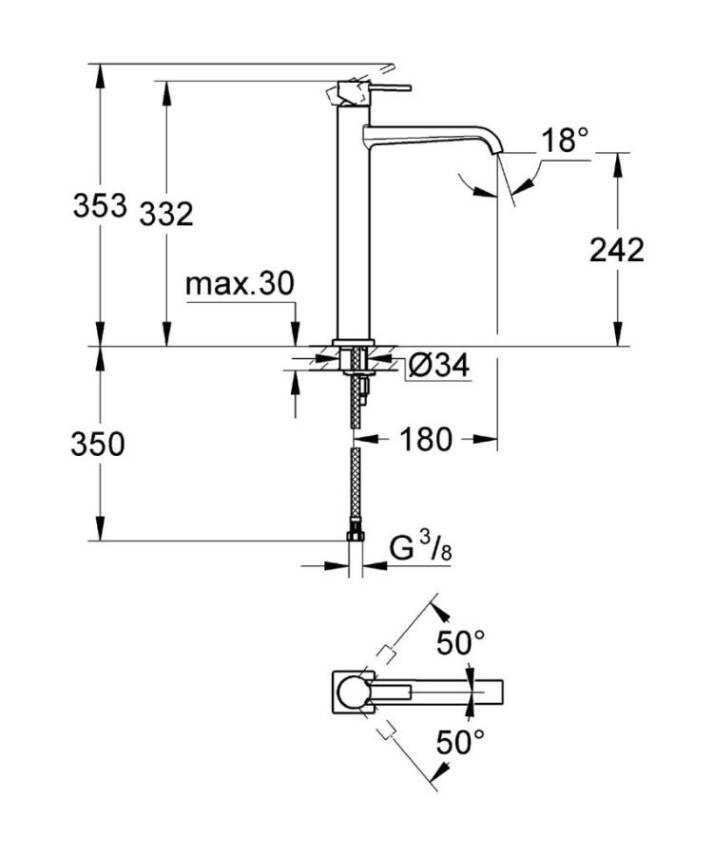Grohe Allure Çanak Lavabo Bataryası Krom 23403000 - 2