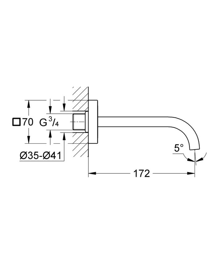 Grohe Allure Çıkış Ucu (Sıva Üstü Grubu) Krom 13264000 - 2