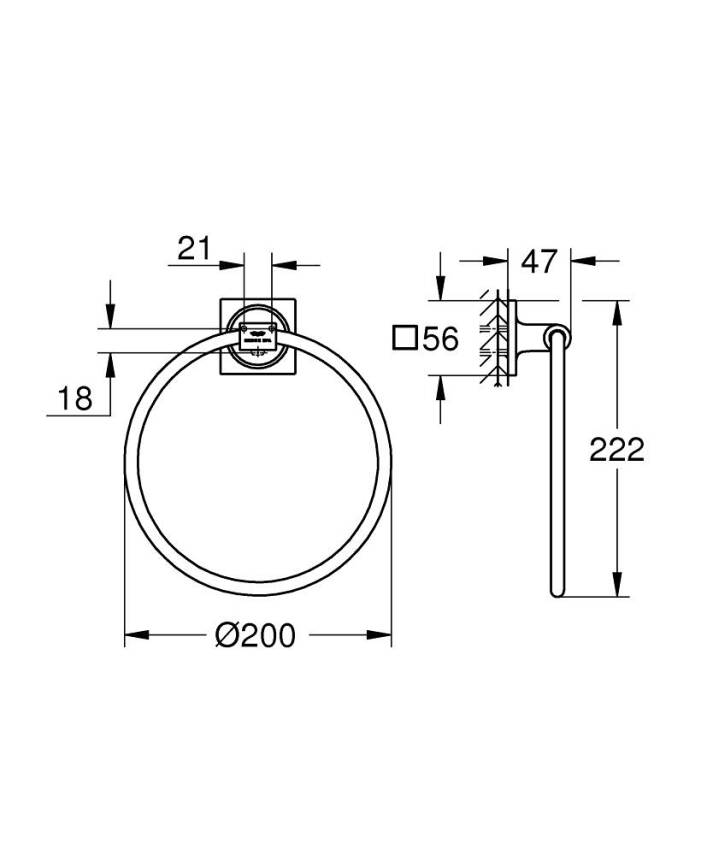 Grohe Allure Halka Havluluk, Fırçalı Bakır 40339DL1 - 2