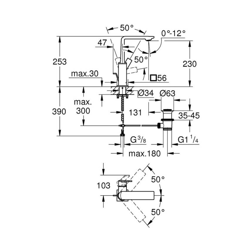 Grohe Allure Lavabo Bataryası Sifon Kumandalı 32146001 - 2