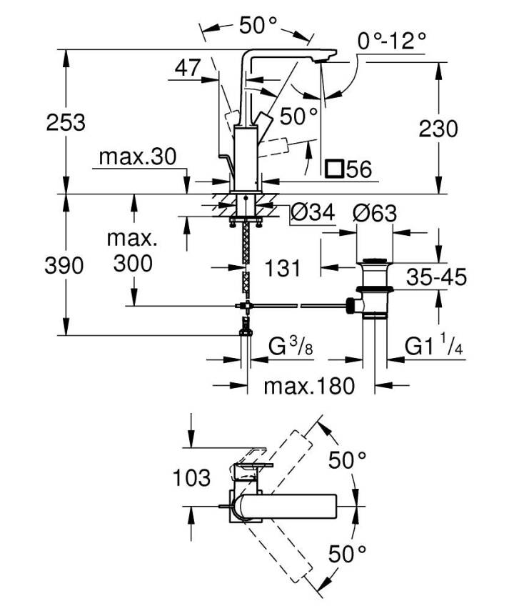 Grohe Allure Lavabo Bataryası Sifon Kumandalı Fırçalı Bakır 32146DL1 - 5