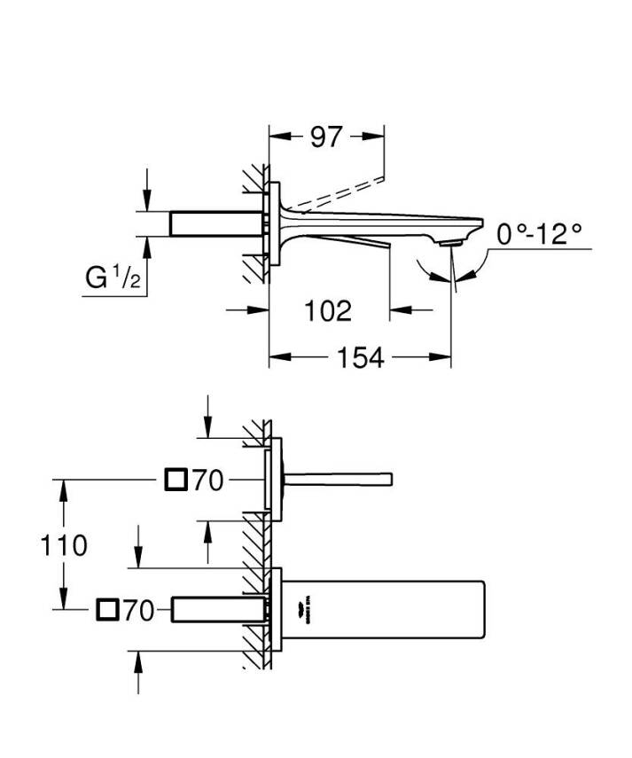 Grohe Allure Ankastre Lavabo Bataryası (Sıva Üstü Grubu) Krom 19309002 - 5