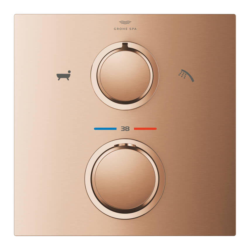Grohe Allure New Term. dış gövde Rapido banyo Fırçalı Bakır 19446DL2 - 3