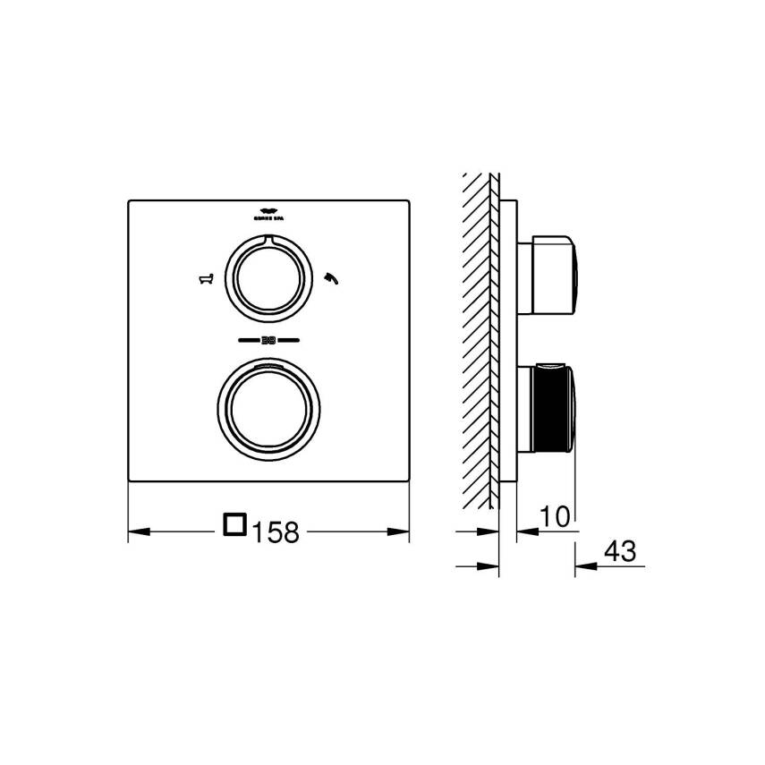 Grohe Allure New Term. dış gövde Rapido banyo Fırçalı Bakır 19446DL2 - 5