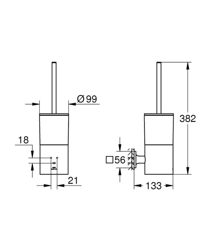Grohe Allure Tuvalet Fırçalığı, Fırçalı Altın 40340GN1 - 3
