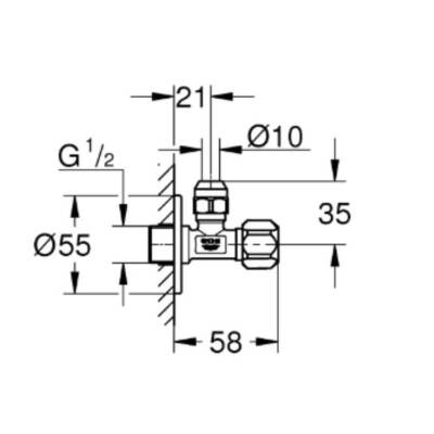 Grohe Ara Musluk (1/2 Giriş, 3/8 Çıkışlı) 22018000 - 2