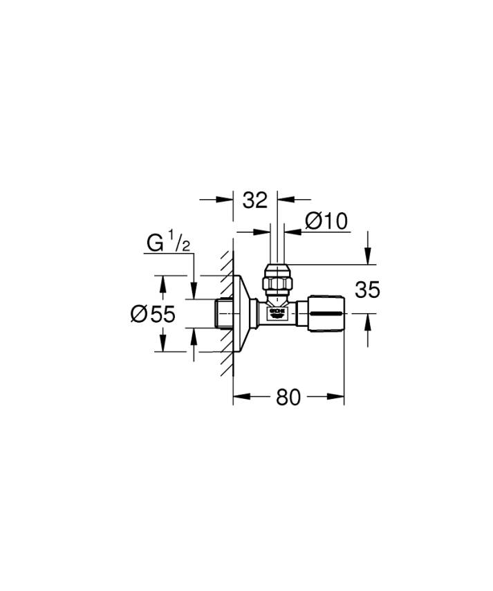 Grohe Ara Musluk (1/2 giriş, 1/2 çıkışlı), Mat Siyah 22074KF0 - 2