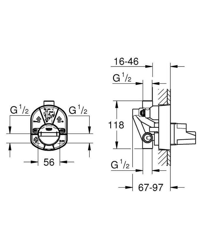 Grohe Ankastre Banyo/Duş Bataryası İç Gövde 33963000 - 3