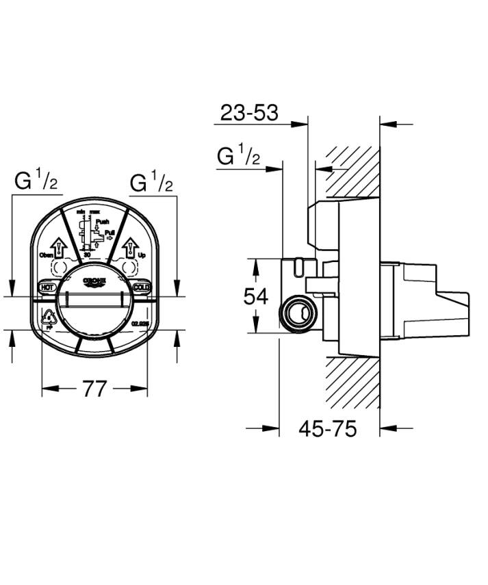 Grohe Ankastre Duş Bataryası İç Gövde 33962000 - 4