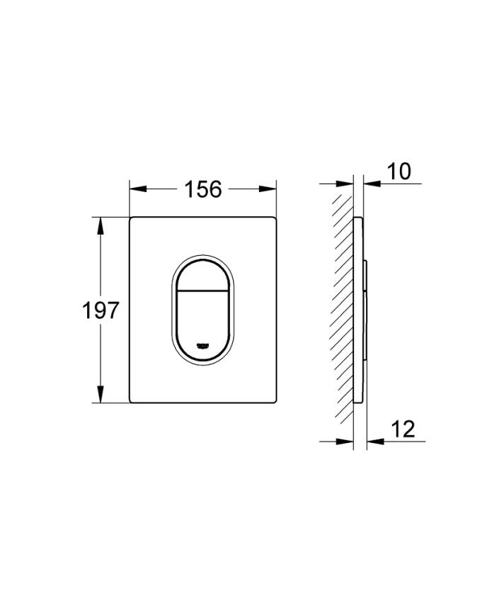 Grohe Arena Cosmopolitan S Gömme Rezervuar Kumanda Paneli, Krom 37624000 - 2