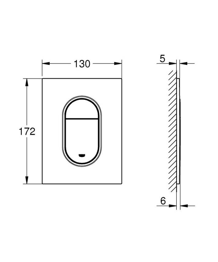 Grohe Arena Cosmopolitan S Kumanda Paneli, Sert Grafit 37624A00 - 2