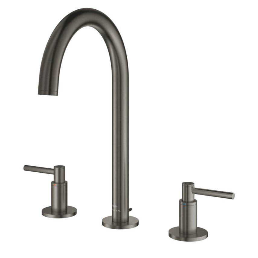 Grohe Atrio 3 Delikli Ankastre Lavabo Bataryası, Sifon Kumandalı, Fırçalı Sert Grafit 20649AL0 - 2