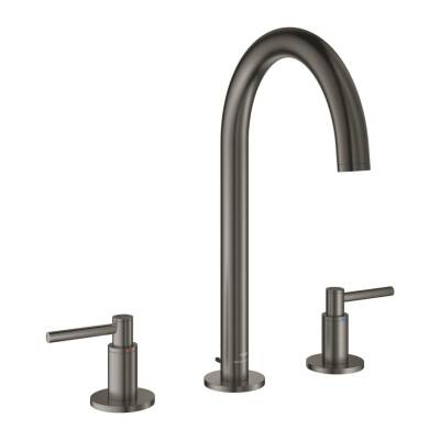 Grohe Atrio 3 Delikli Ankastre Lavabo Bataryası, Sifon Kumandalı, Fırçalı Sert Grafit 20649AL0 - 1