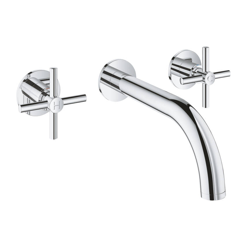 Grohe Atrio 3 Delikli Duvardan Ankastre Lavabo Bataryası (Sıva Üstü Grubu) Krom 20661000 - 1