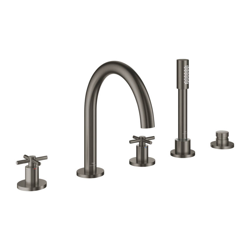 Grohe Atrio 5 Delikli Küvet Bataryası (Sıva Üstü Grubu), Fırçalı Sert Grafit 29408AL0 - 1