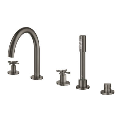 Grohe Atrio 5 Delikli Küvet Bataryası (Sıva Üstü Grubu), Fırçalı Sert Grafit 29408AL0 - 2