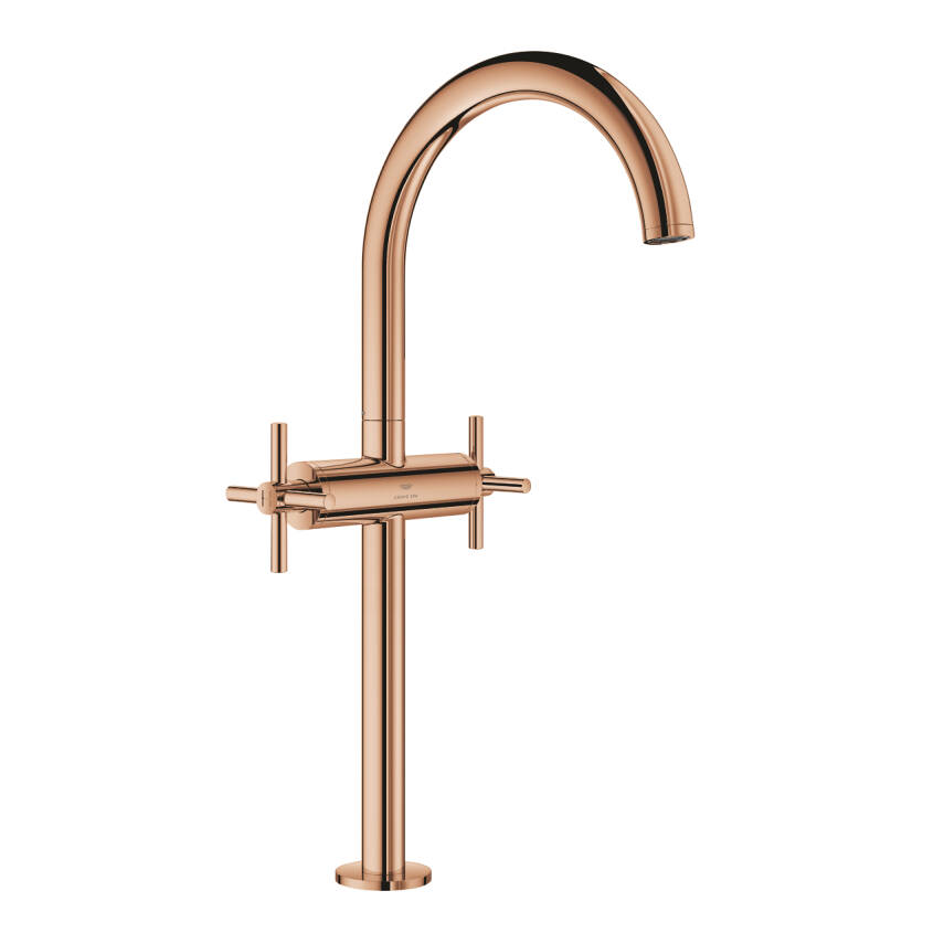 Grohe Atrio Çanak Lavabo Bataryası, Sifon Kumandalı, Parlak Bakır 21149DA0 - 1