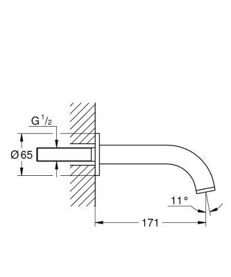 Grohe Atrio Çıkış Ucu (Sıva Üstü Grubu) Krom 13139003 - 2