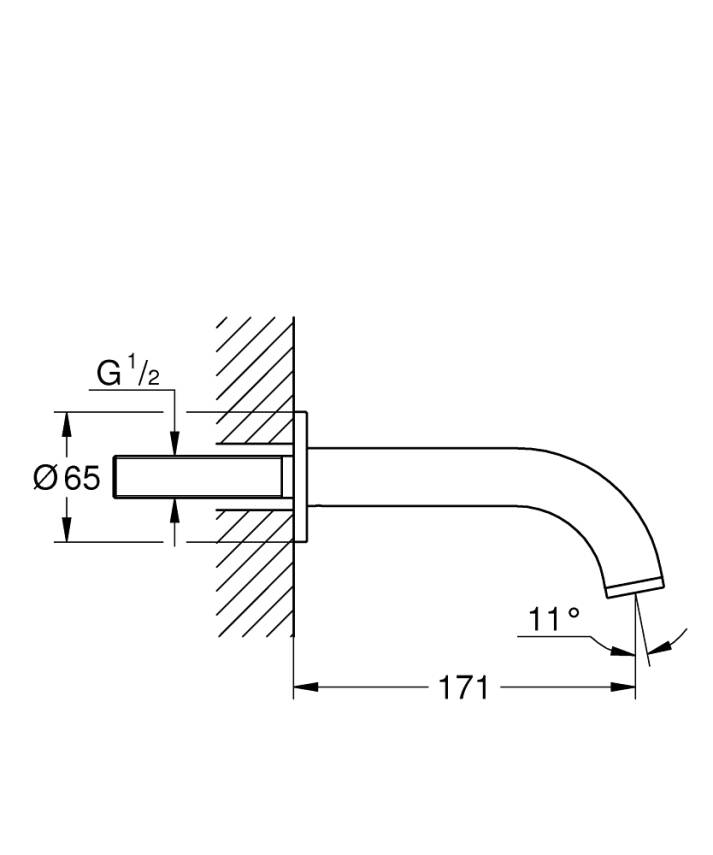 Grohe Atrio Çıkış Ucu (Sıva Üstü Grubu) Krom 13139003 - 2