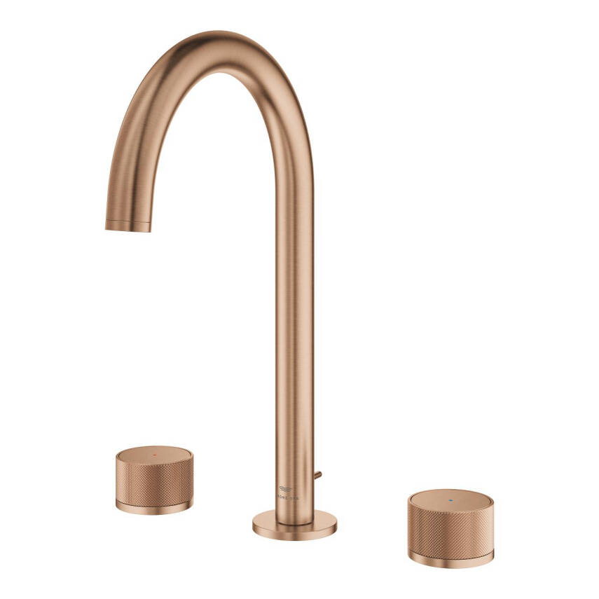 Grohe Atrio Private Collection 3 Delikli Ankastre Lavabo Bataryası, Sifon Kumandalı (L-Boy), Fırçalı Bakır 20595DL0 - 3