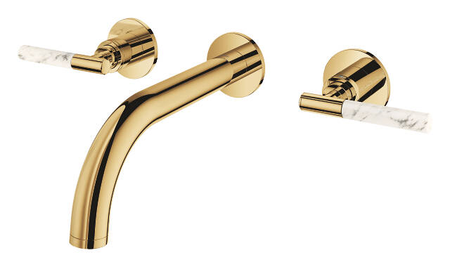 Grohe Atrio Private Collection 3 Delikli Ankastre Lavabo Bataryası (Sıva Üstü Grubu) Parlak Altın 20587GL0 - 14