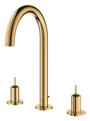 Grohe Atrio Private Collection 3 Delikli Ankastre Sifon Kumandalı Lavabo Bataryası (L-Boy), Parlak Altın 20593GL0 - 2